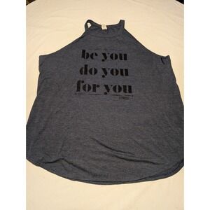 District Perfect Tri Womens XXL Navy Blue Graphic Tank Top Be You Do You For You